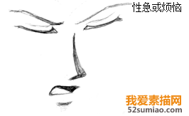 動漫人物素描的畫法：不同的面部表情6