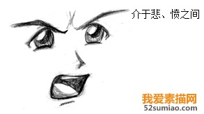 動漫人物素描的畫法：不同的面部表情3